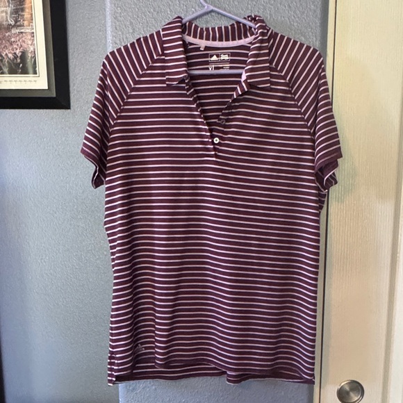 adidas Tops - Adidas Maroon Striped Women's Top